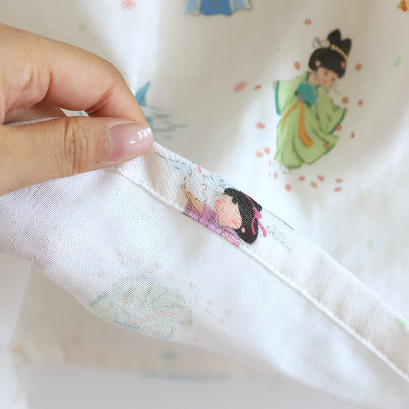 Oriental Cartoon Princess Cotton Lace Nightdress