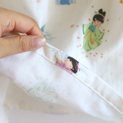 Oriental Cartoon Princess Cotton Lace Nightdress
