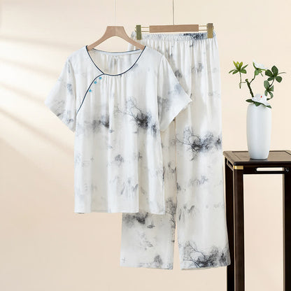 Oriental Ink Wash Landscape Loungewear Set
