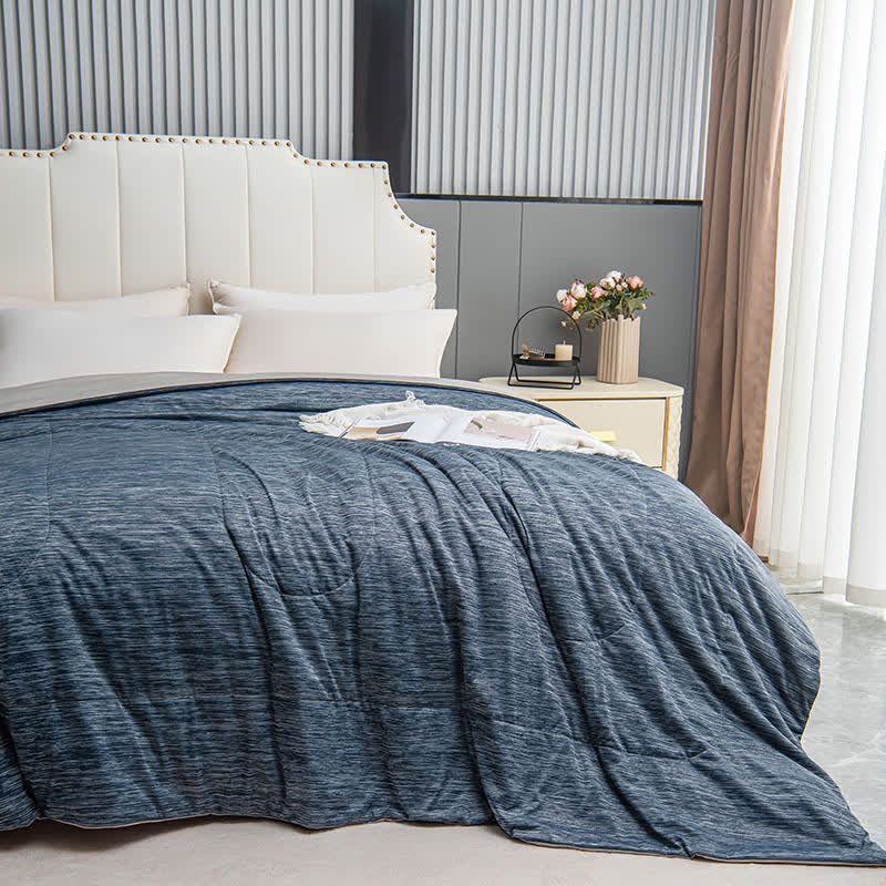 Grey Blue Double-sided Cooling Quilt