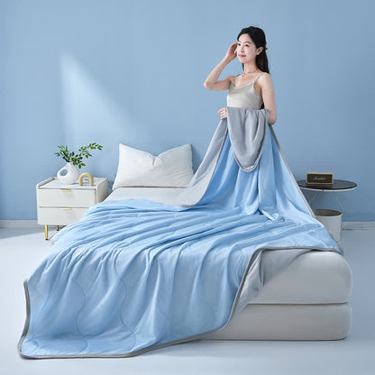 Solid Color Wave-Textured Cooling Quilt