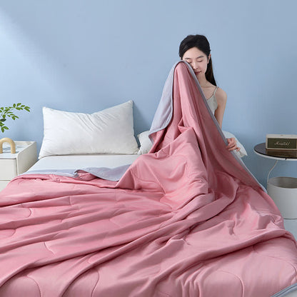 Solid Color Wave-Textured Cooling Quilt