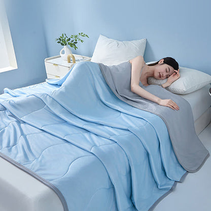 Solid Color Wave-Textured Cooling Quilt