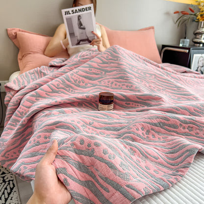 Zebra Floral Print Cotton Muslin Quilt