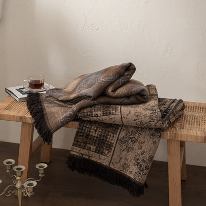 Floral Plaid Patchwork Cotton Muslin Quilt