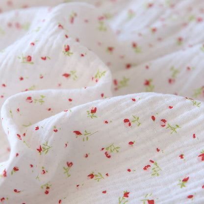 Red Floral Cotton Gauze Cami Nightgown