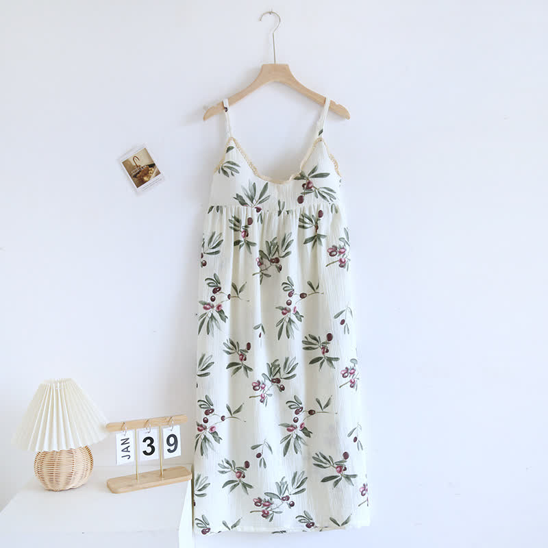 Purple Plum Cotton Padded Cami Nightgown
