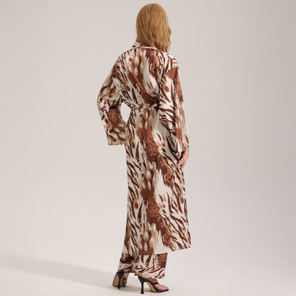 Modern Leopard Print Kimono Robe