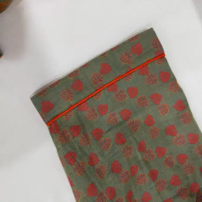 Orange Monstera Print Cotton Kimono Robe