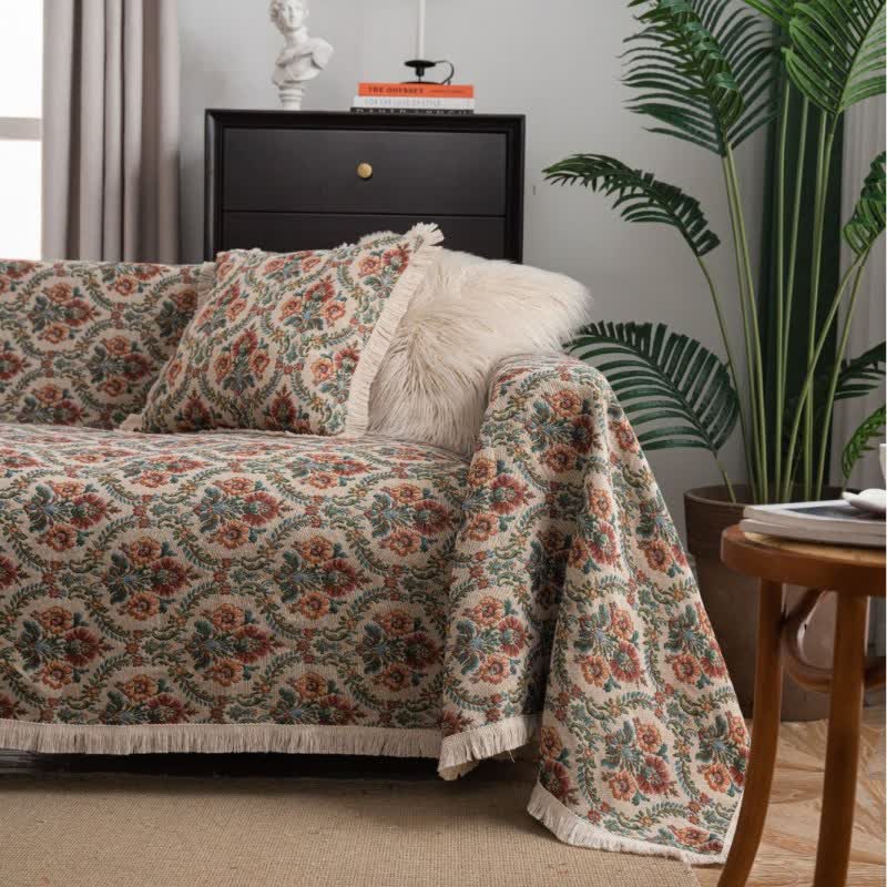 Cottagecore Floral Tapestry Sofa Protector