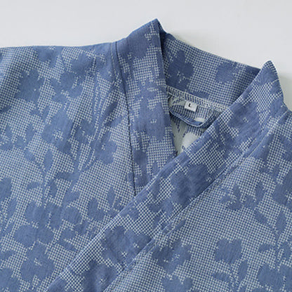 Subtle Floral Kimono Robe with Pocket