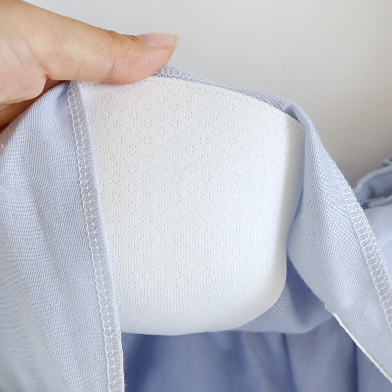 Solid Color Ruffle Cotton Camisole Pajamas - image 8