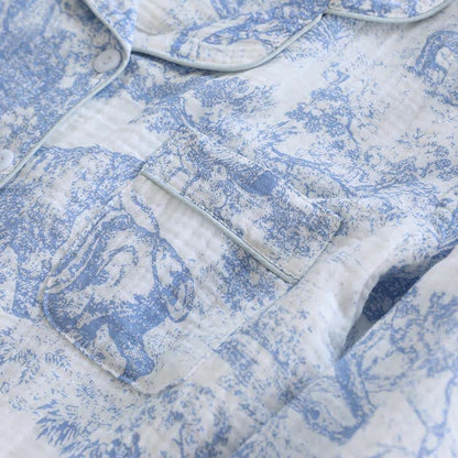 Tiger Tree Print Cotton Loungewear Set