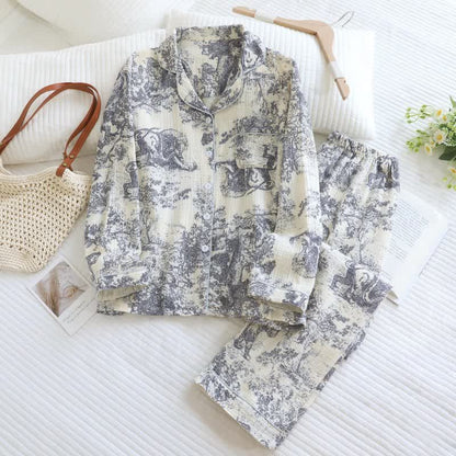 Tiger Tree Print Cotton Loungewear Set