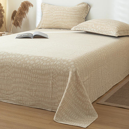 Leopard Pattern Textured Cotton Linen Bedspread