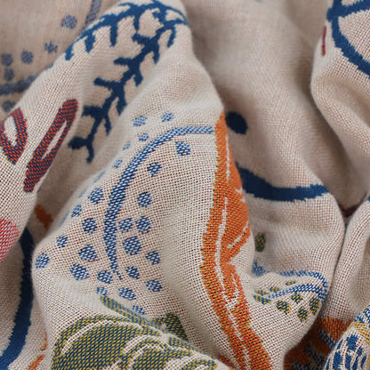Geometric Floral Cotton Gauze Quilt