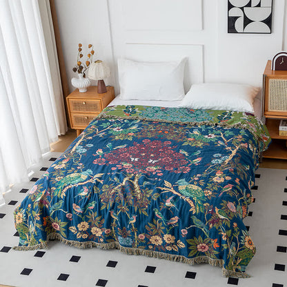 Wild Rose Cotton Gauze Reversible Blanket