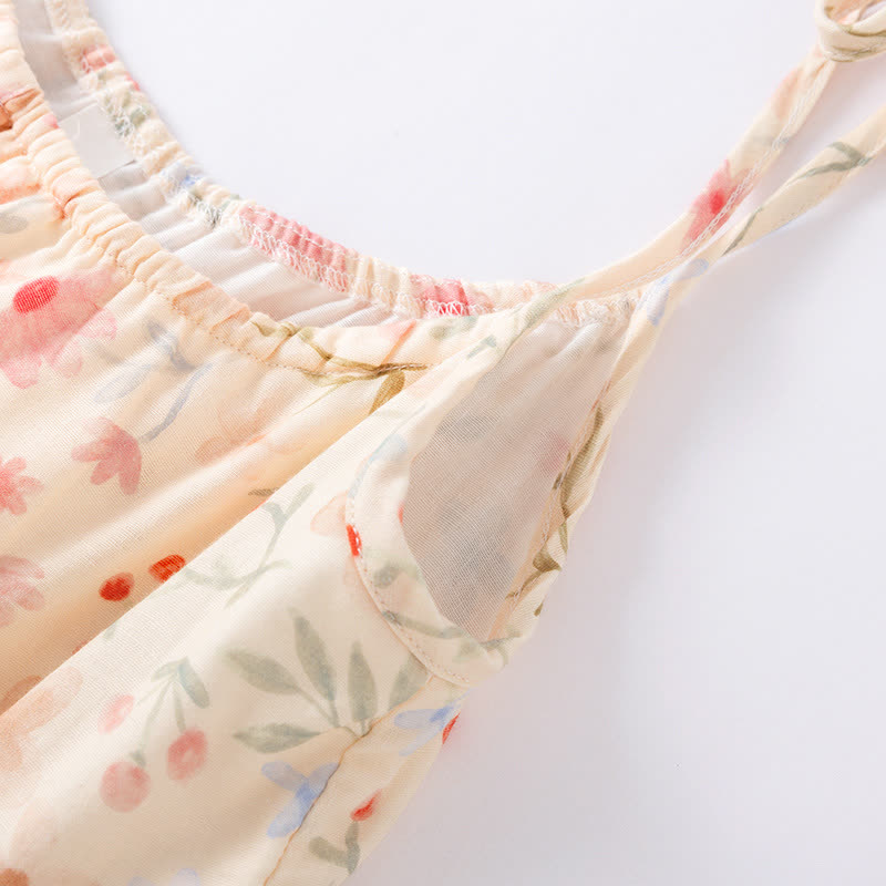 Floral Leaf Cotton Padded Camisole Nightdress - image 6