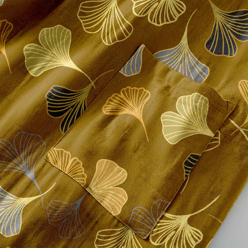 Ginkgo Biloba Cotton Gauze Kimono Robe - image 16
