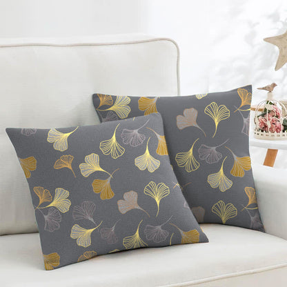 Ginkgo Biloba Cotton Jacquard Square Pillowcases(2PCS) - Dark Grey - 18" x 18" - image 17