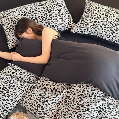 Leopard Print Natural Cotton Bedding Set(4PCS)
