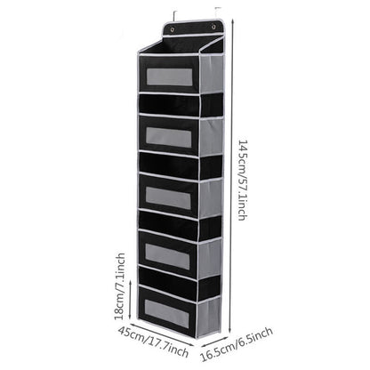 Dorm Hanging Multi-Layer Storage Organizer - Black - 3PCS - 18"L x 6"W x 57"H - image 15