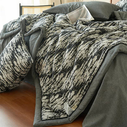 Ink Wash Natural Cotton Gauze Quilt - image 3