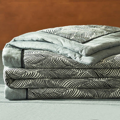 Leaf Stripe Natural Cotton Gauze Quilt - image 3
