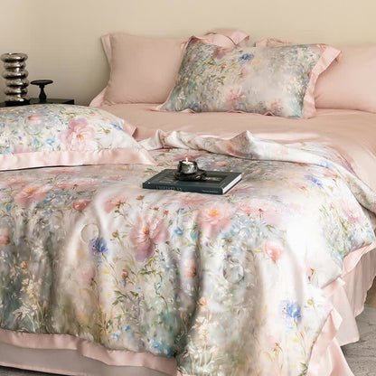 Poppy Floral Print Silky Natural Quilt - image 10