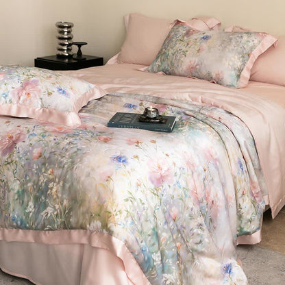 Poppy Floral Print Silky Natural Quilt - image 11