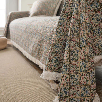 Jacquard Plaid Floral Sofa Protector - image 4