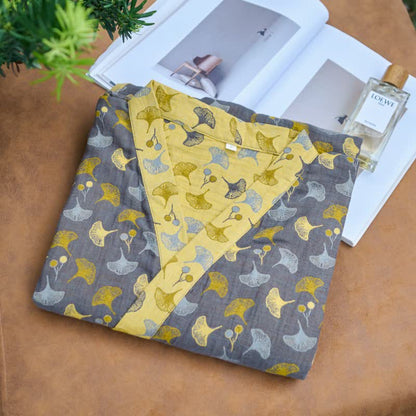 Two-Tone Ginkgo Cotton Gauze Kimono Robe - image 23