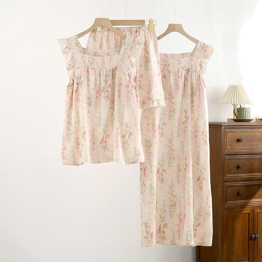 Pink Rose Padded Ruffle Sleeveless Nightwear - image 0