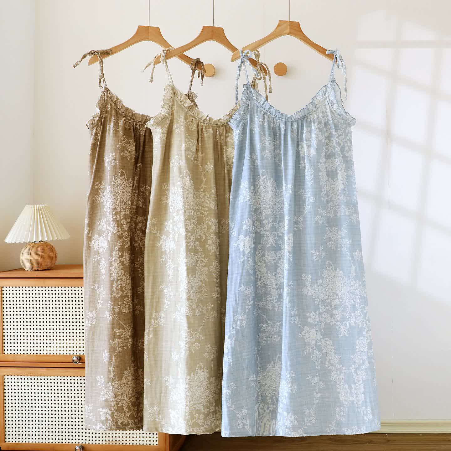 Rose Bow Cotton Padded Cami Nightdress - image 0