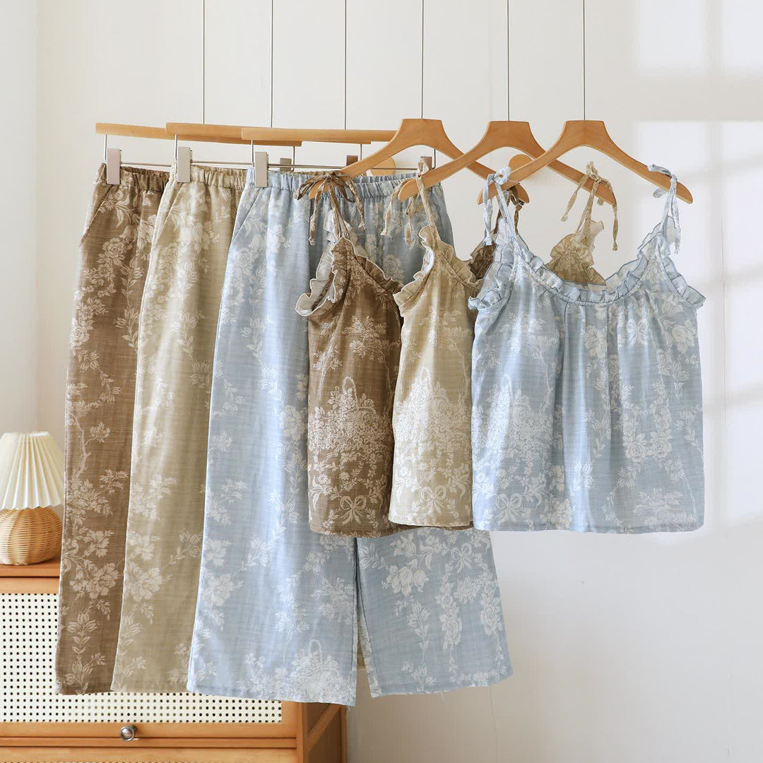 Rose Bow Cotton Padded Cami Pajamas - image 0