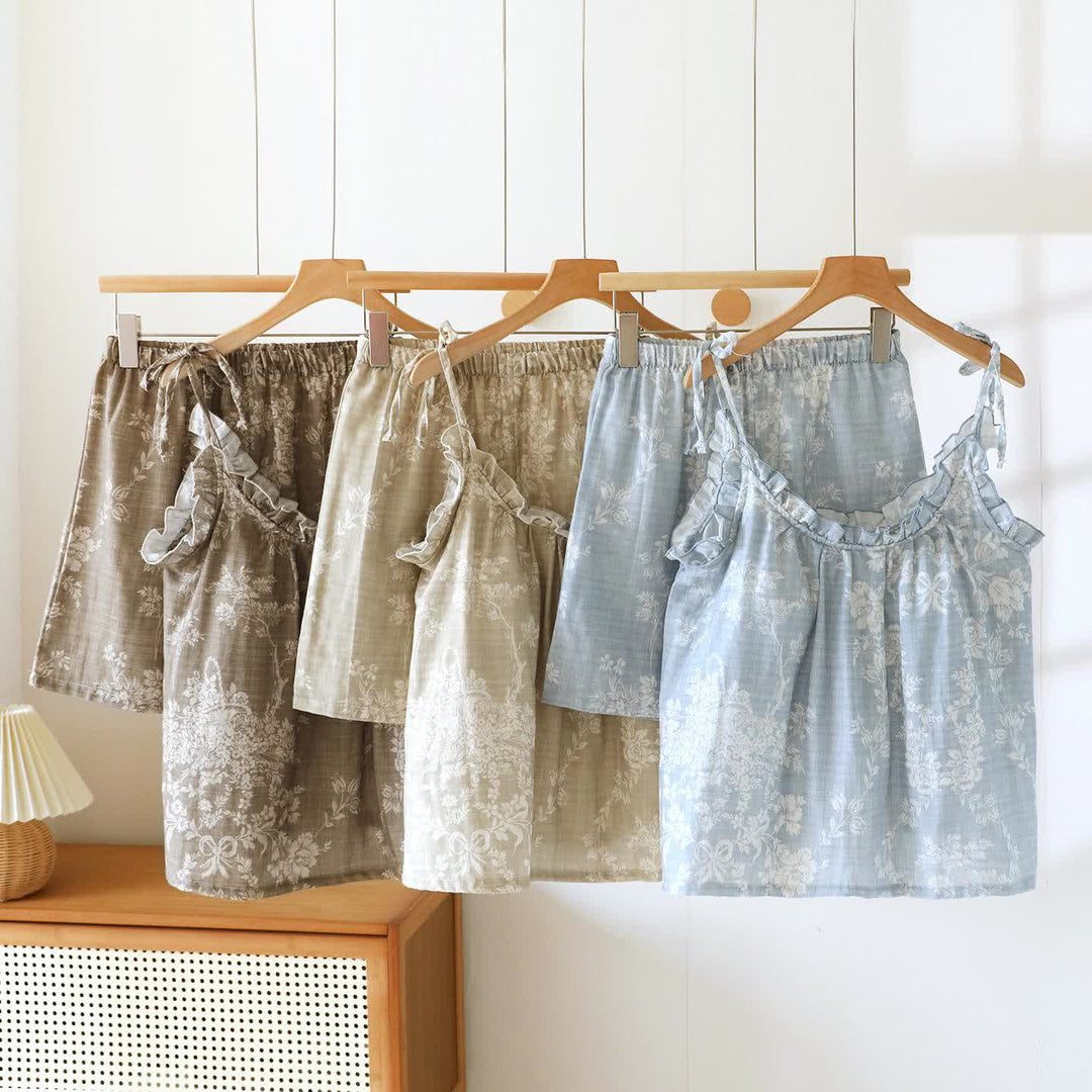 Rose Bow Cotton Padded Cami Pajamas - image 1