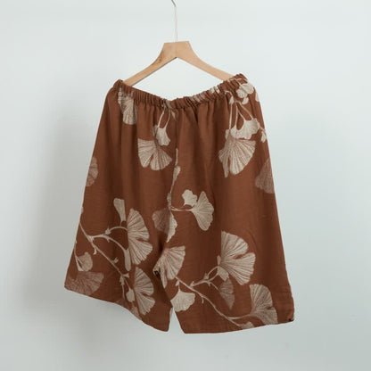 Ginkgo Leaf Jacquard Cotton Pajama Shorts - image 5