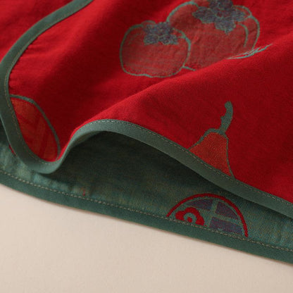 Oriental Style Gourd Persimmon Cotton Sleepwear - image 6