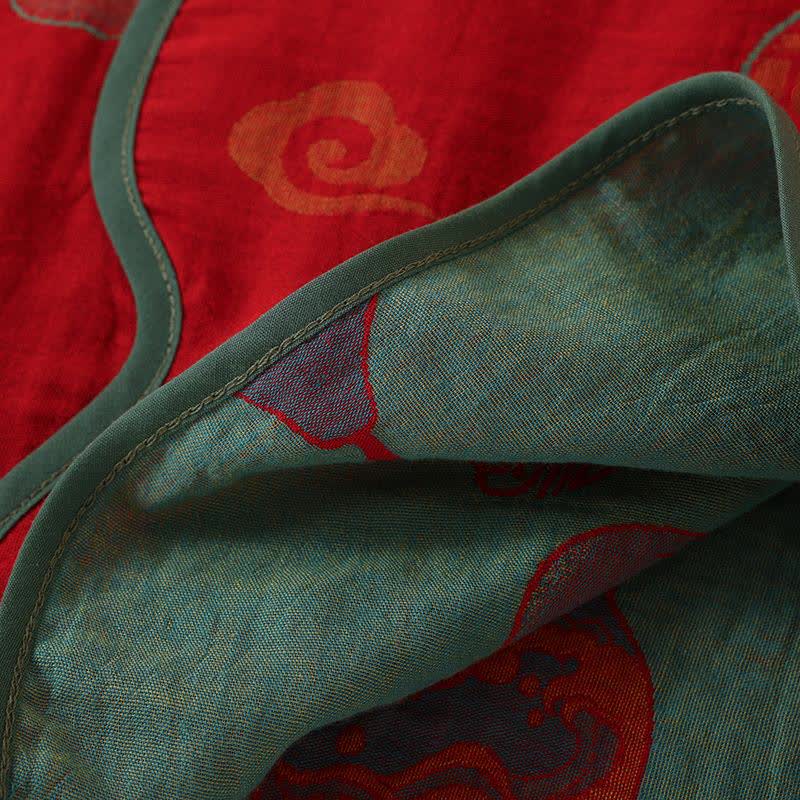 Oriental Style Gourd Persimmon Cotton Sleepwear - image 10