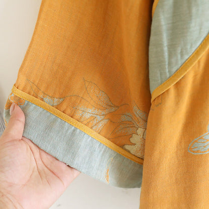 Peony Butterfly Jacquard Cotton Gauze Pajamas - image 6