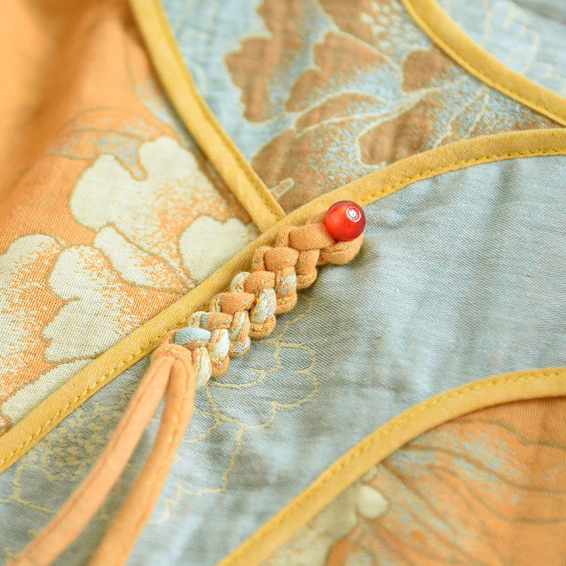 Peony Butterfly Jacquard Cotton Gauze Pajamas - image 5