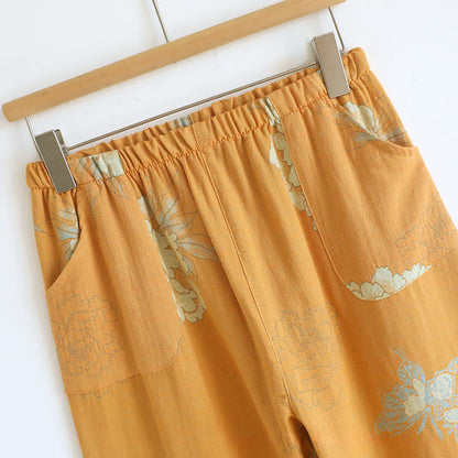 Peony Butterfly Jacquard Cotton Gauze Pajamas - image 10