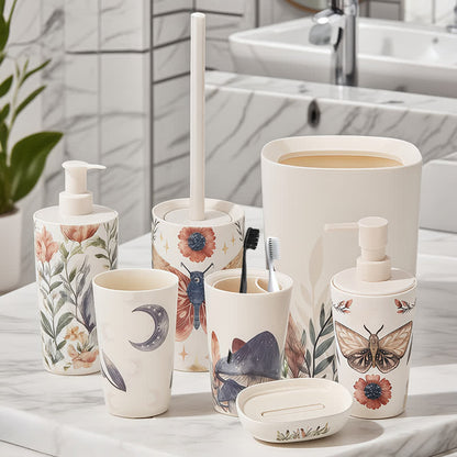 Butterfly Mushroom Bathroom Accessory Set(6PCS) - image 2