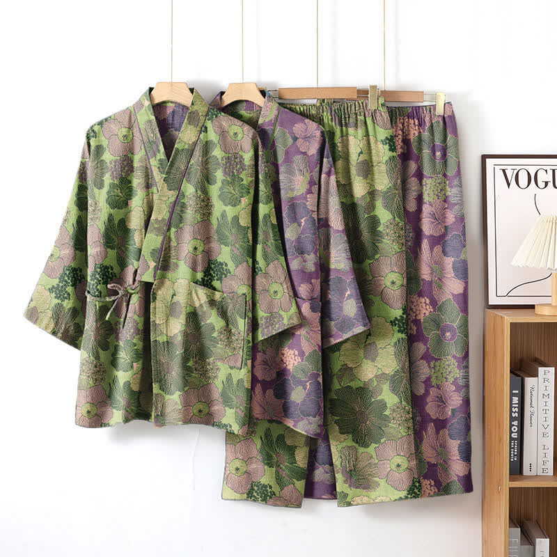 Peach Blossom Kimono style Loungewear Set - image 0