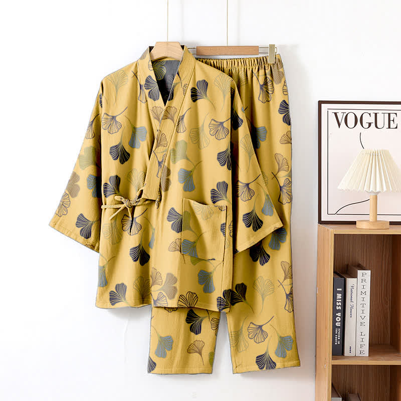 Ownkoti Ginkgo Cotton Gauze Kimono Loungewear Set - image 29
