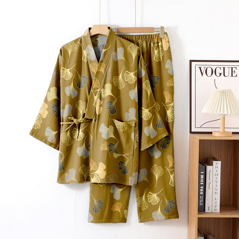 Ownkoti Ginkgo Cotton Gauze Kimono Loungewear Set - image 41