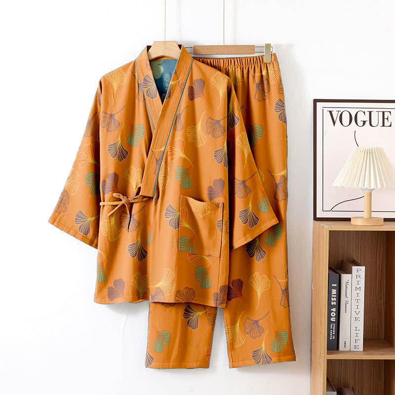 Ownkoti Ginkgo Cotton Gauze Kimono Loungewear Set - image 32