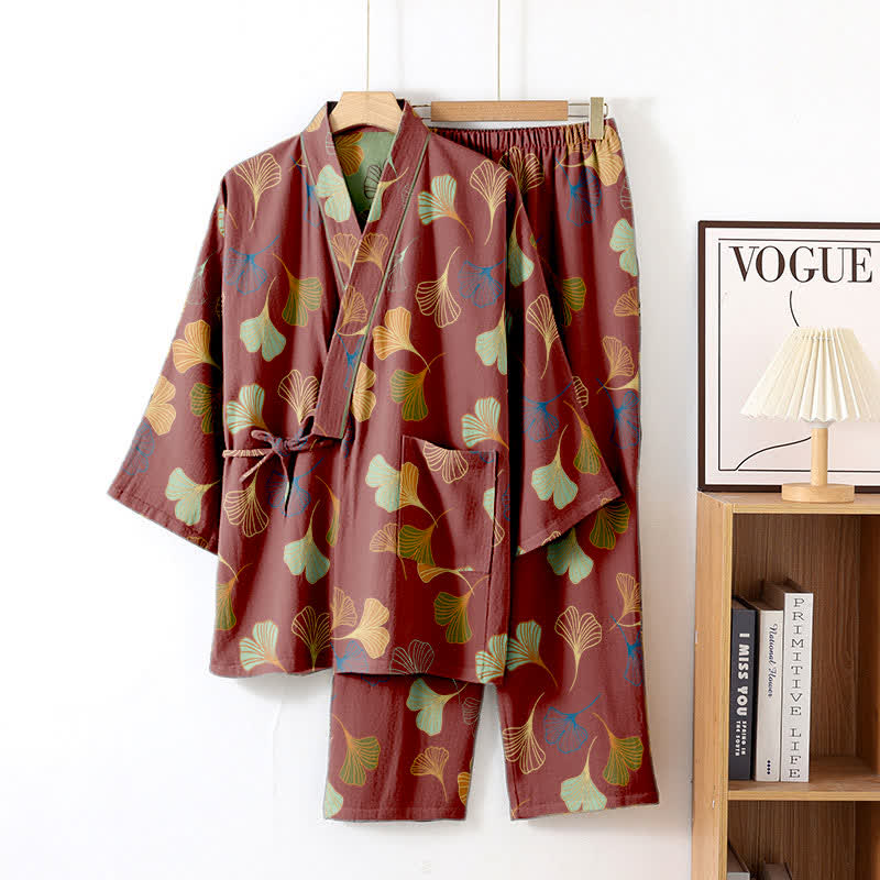 Ownkoti Ginkgo Cotton Gauze Kimono Loungewear Set - image 47