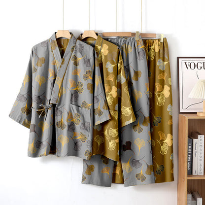 Ownkoti Ginkgo Cotton Gauze Kimono Loungewear Set - image 16