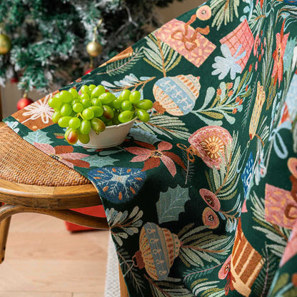 Plant & Floral Print Jacquard Tablecloth - image 7